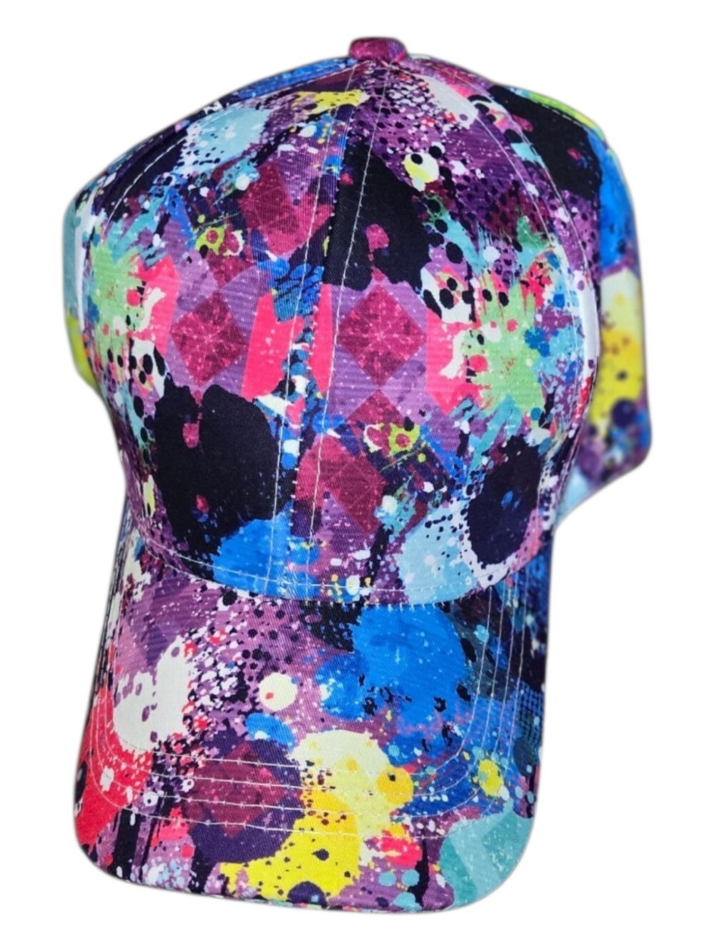Handmade Tie Dye Baseball Cap Colorful Artistic Streetwear Hat Unique Boho Hat